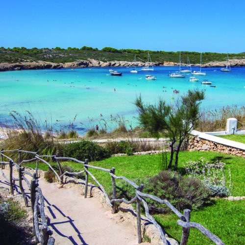 Son Parc beach in Menorca, Spain